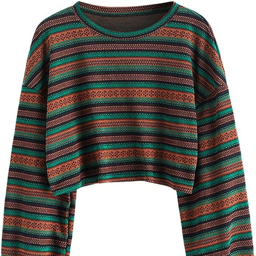 Zaful striped cropped shirt